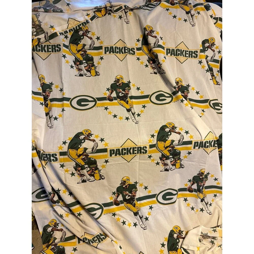 Vintage 1995 Bibb Company Macon Georgia NFL Green Bay Packers Twin Flat Sheet